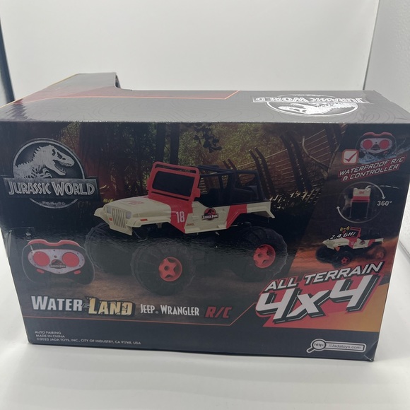 Jada Jurassic World Park Jeep Wrangler Remote Control R/C Land & Water 4x4 NEW - Picture 2 of 9